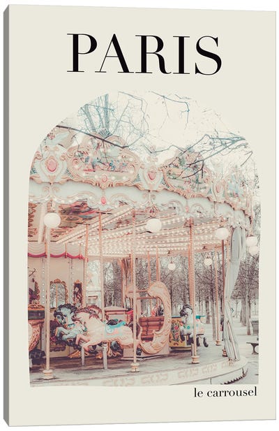 Paris Carousel - Arch Canvas Art Print - Carousels