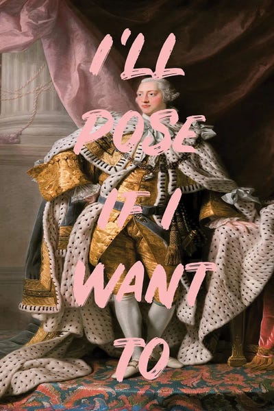 Historical Fashion: Posing King - Pink by Grace Digital Art Co