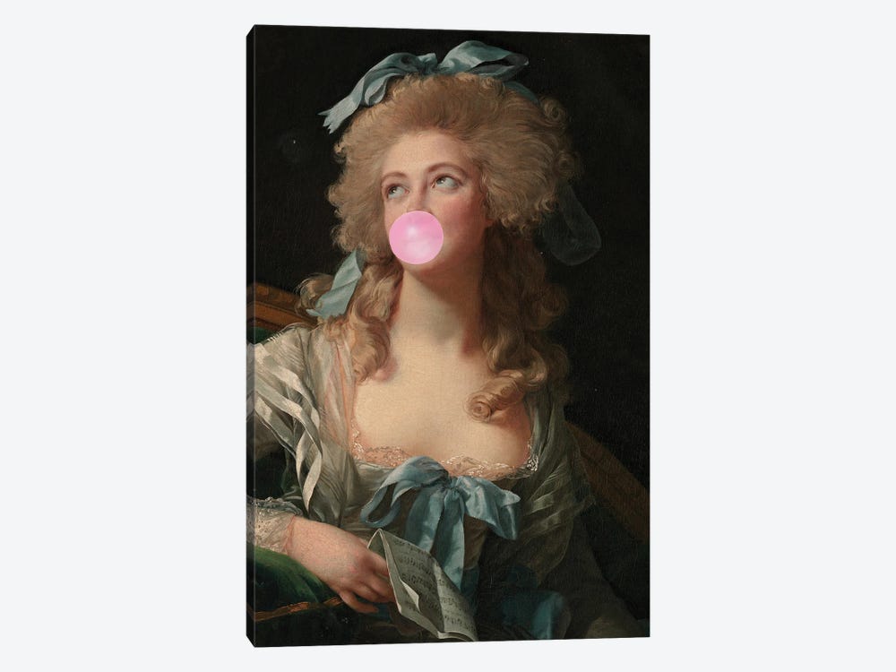 Bubble Gum Blowing Madame by Grace Digital Art Co 1-piece Canvas Print