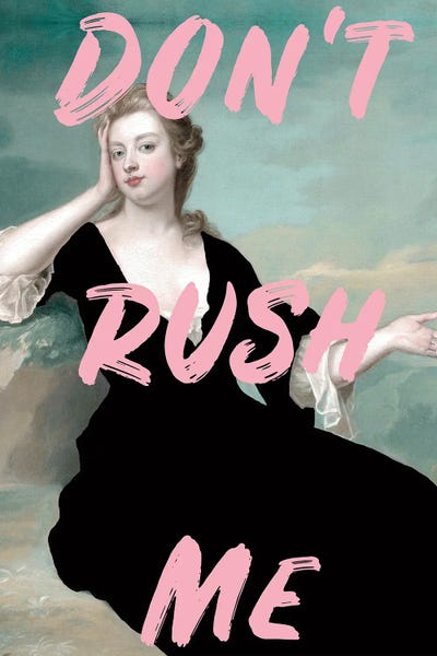 Grace Digital Art Co: Don't Rush Me Altered Art - Black Dress by Grace Digital Art Co