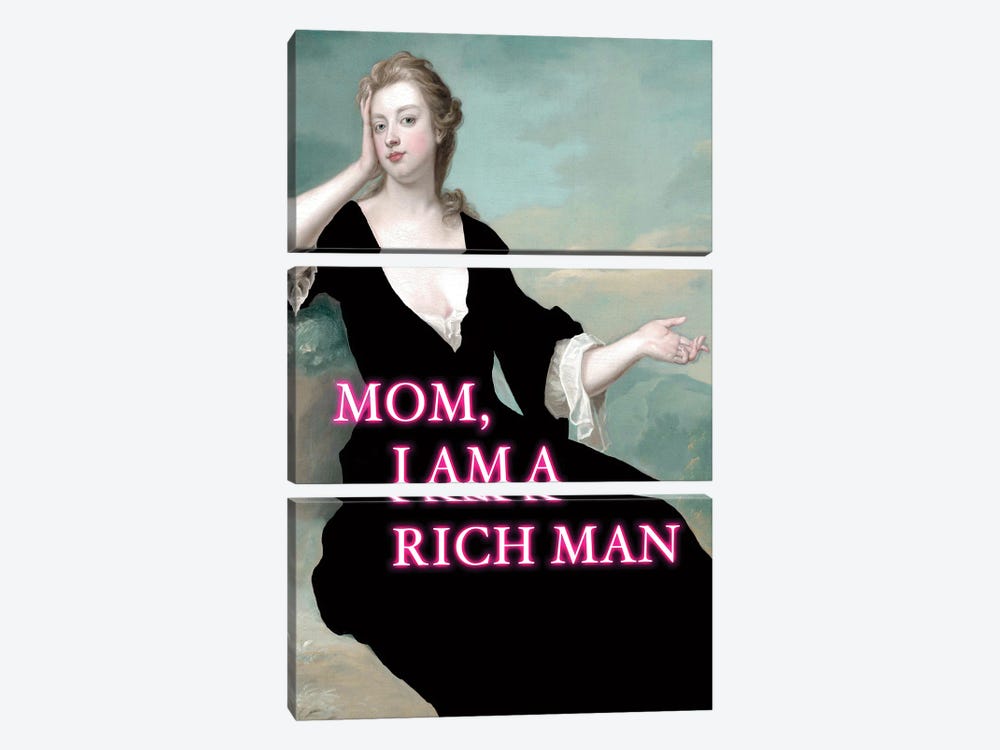 Mom, I Am A Rich Man by Grace Digital Art Co 3-piece Art Print