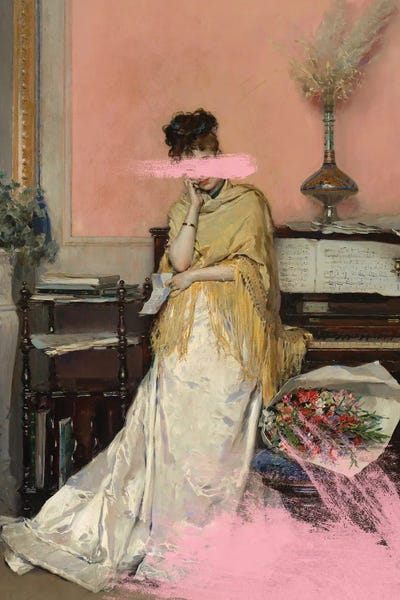 Pianos: Pink Portrait by Grace Digital Art Co