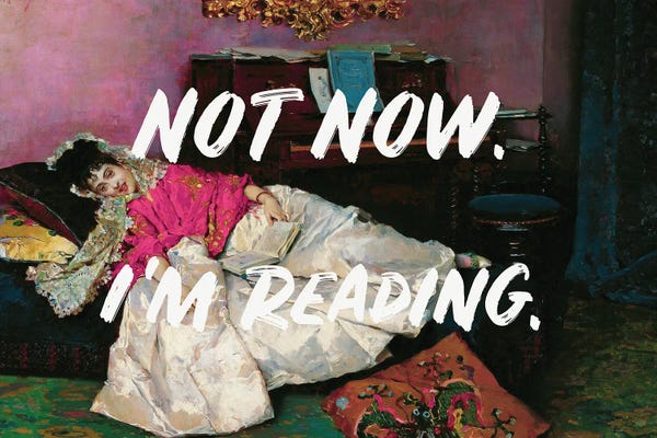 Grace Digital Art Co: Not Now I'm Reading by Grace Digital Art Co