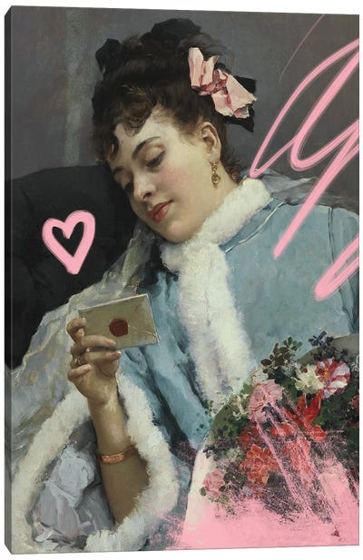 Love Letter Canvas Art Print - Historical Fashion Art