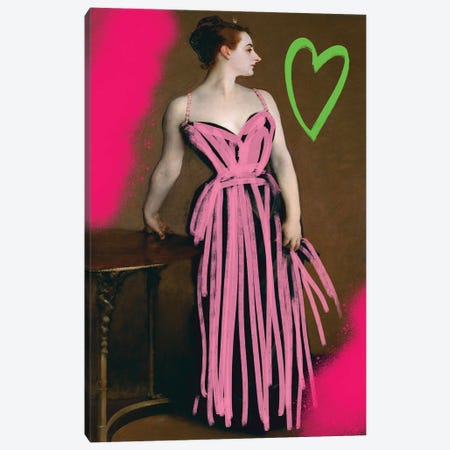 Pink Madame Canvas Print #RAB414} by Grace Digital Art Co Canvas Artwork