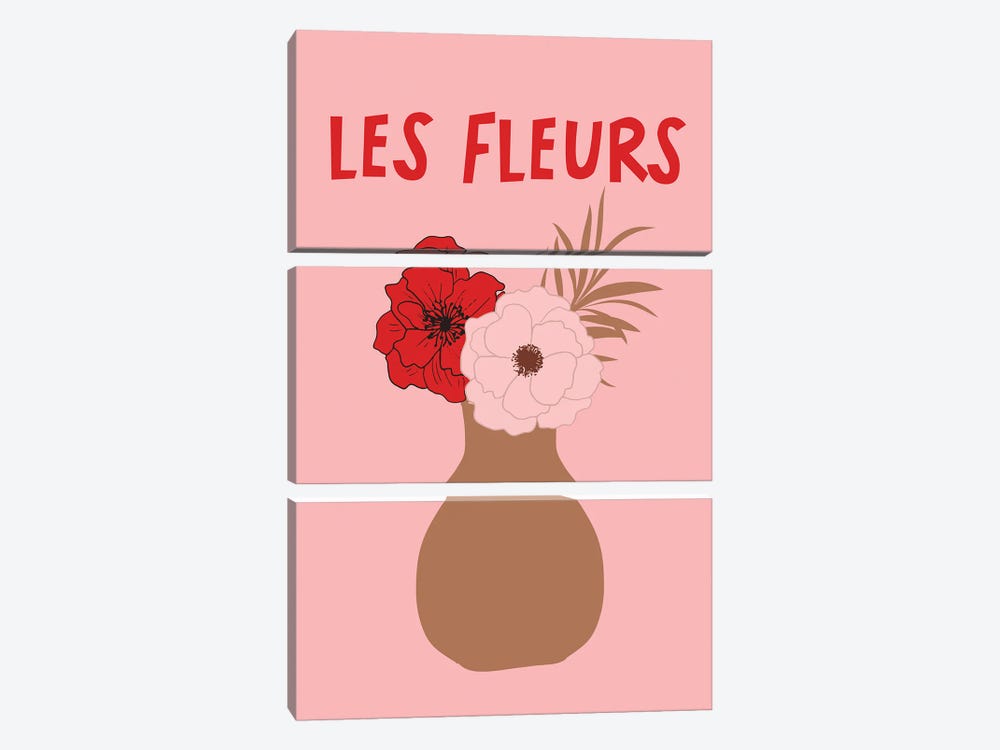 Les Fleurs Floral Art by Grace Digital Art Co 3-piece Canvas Wall Art
