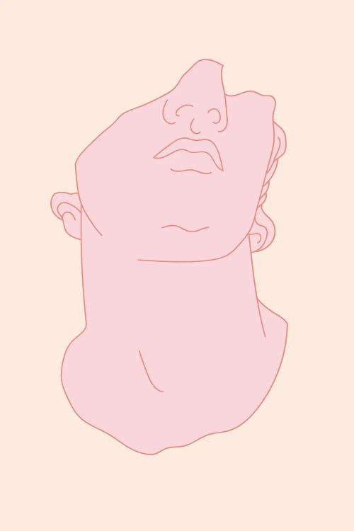 Pink Male Bust by Grace Digital Art Co wall art