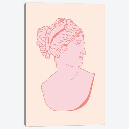 Pink Female Bust Ancient Art Canvas Print #RAB437} by Grace Digital Art Co Canvas Artwork