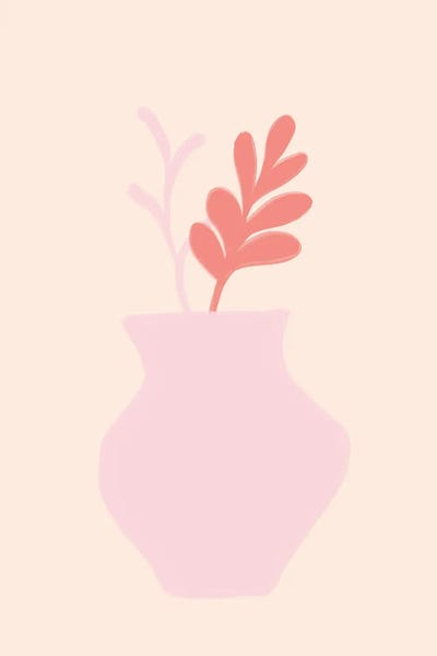 Scandinavian Office: Pink Scandi Vase by Grace Digital Art Co
