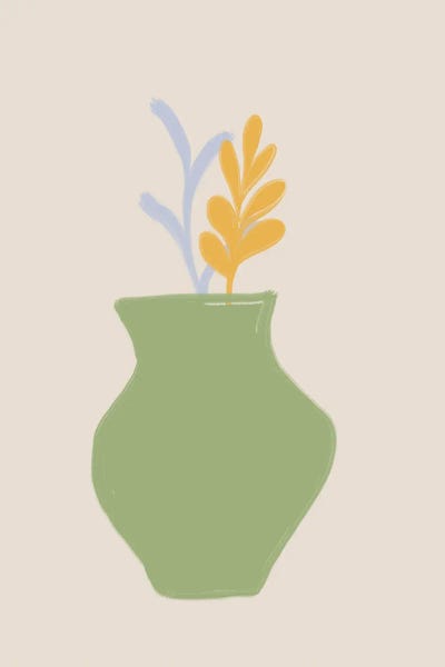 Grace Digital Art Co: Green Scandi Vase by Grace Digital Art Co