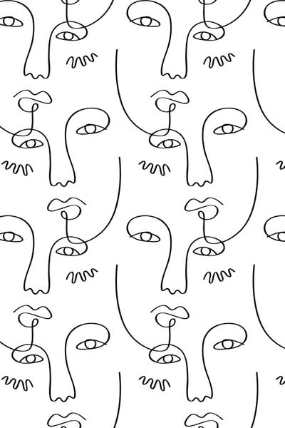 Grace Digital Art Co: Black And White Faces by Grace Digital Art Co