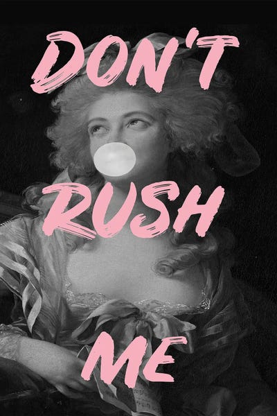 Historical Fashion: Don't Rush Me - Bubble Gum Woman by Grace Digital Art Co