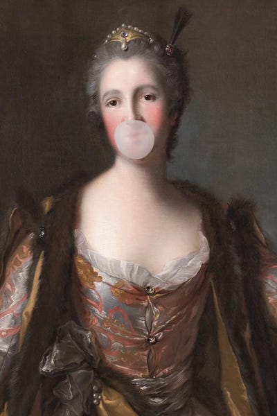 Historical Fashion: Bubble Gum Portrait by Grace Digital Art Co