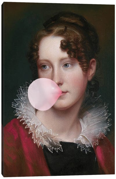 Bubble Gum Portrait II Canvas Art Print - Candy Art