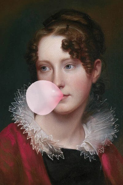 Historical Fashion: Bubble Gum Portrait II by Grace Digital Art Co