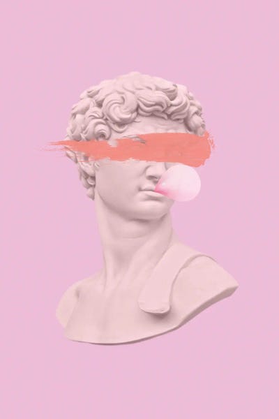 Statue Of David: David Bubble Gum Portrait by Grace Digital Art Co