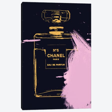 Splatter Perfume Bottle Canvas Print #RAB470} by Grace Digital Art Co Canvas Art Print