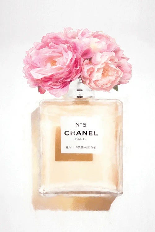 Peony Perfume Bottle by Grace Digital Art Co canvas print