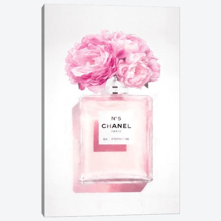 Soft Pink Perfume Bottle Canvas Print #RAB474} by Grace Digital Art Co Canvas Art