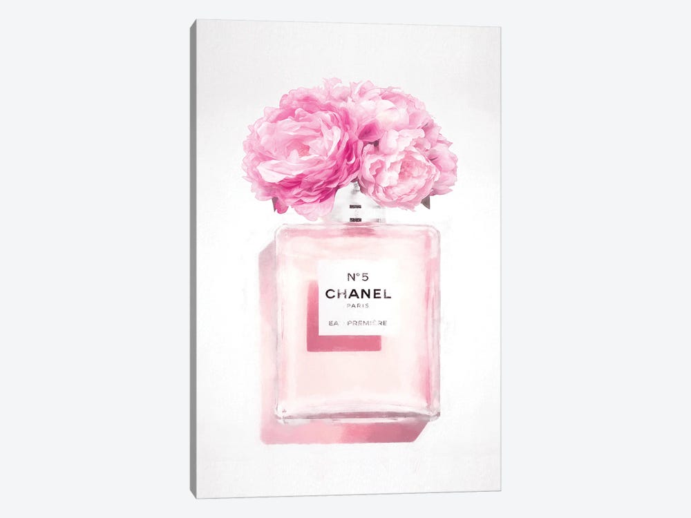 Grace Digital Art Co Canvas Wall Decor Prints - Soft Pink Perfume Bottle ( Fashion > Hair & Beauty > Perfume Bottles art) - 40x26 in