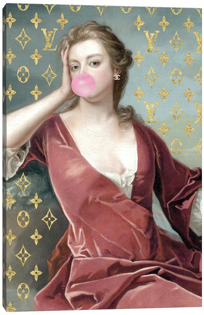 Fashion Duchess Canvas Art Print - Bubble Gum
