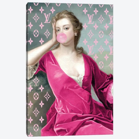 Hot Pink Fashion Duchess Canvas Print #RAB478} by Grace Digital Art Co Canvas Print