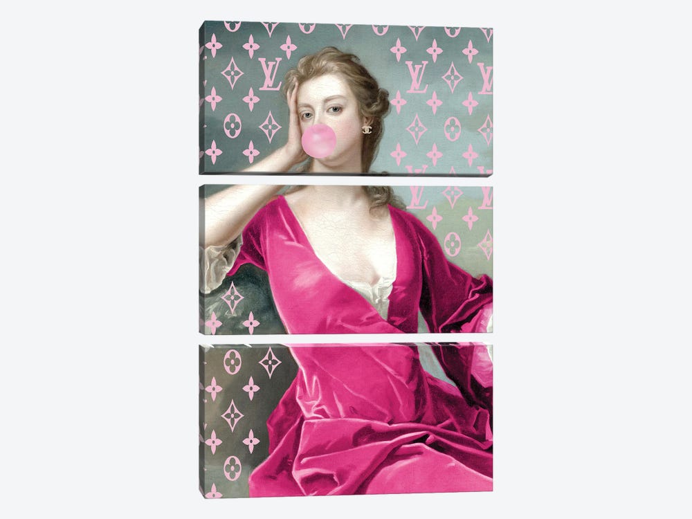 Hot Pink Fashion Duchess by Grace Digital Art Co 3-piece Canvas Art Print