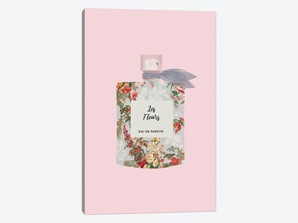 Les Fleurs Perfume Bottle by Grace Digital Art Co 1-piece Canvas Print