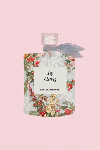 Grace Digital Art Co: Les Fleurs Perfume Bottle by Grace Digital Art Co