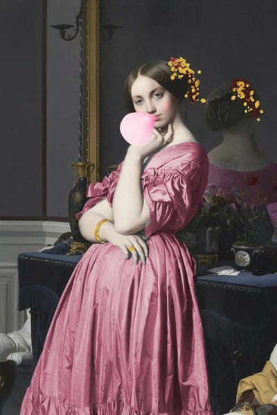Witty Humor: Bubble Gum Portrait XXIII by Grace Digital Art Co