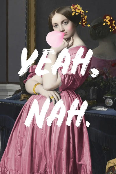Witty Humor: Yeah Nah Altered by Grace Digital Art Co