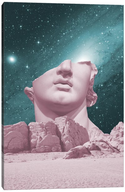 Ancient David Space Statue Canvas Art Print - The Statue of David Reimagined