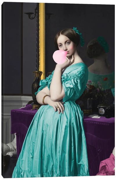Mint Dress Canvas Art Print - Bubble Gum