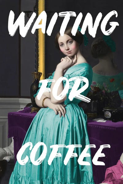 Witty Humor: Waiting For Coffee I by Grace Digital Art Co