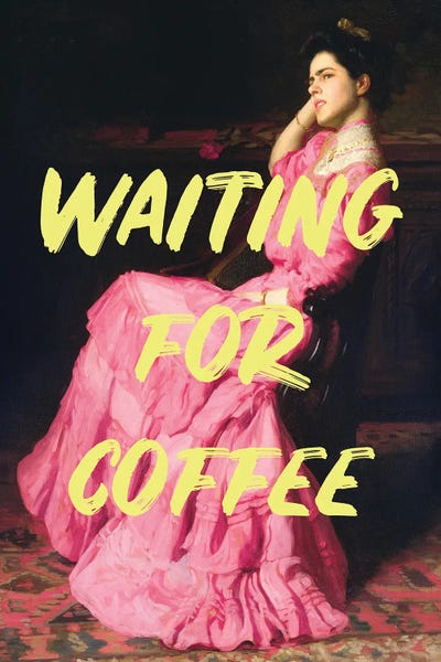 Witty Humor: Waiting For Coffee II by Grace Digital Art Co