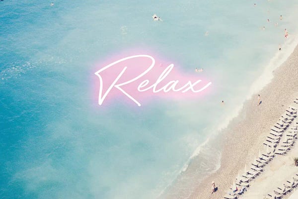 Neon Typography: Neon Relax by Grace Digital Art Co