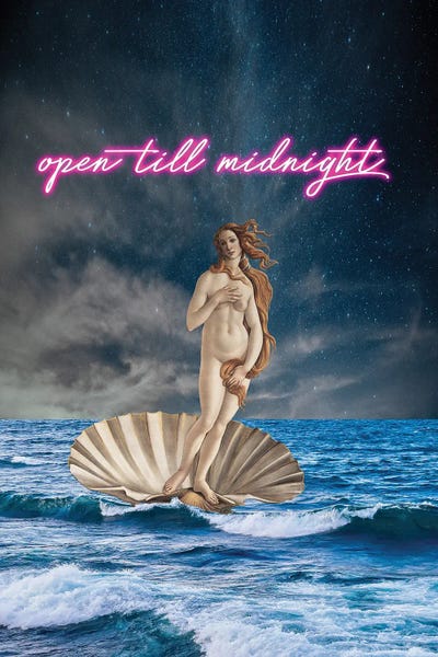 Neon Typography: Midnight Venus by Grace Digital Art Co