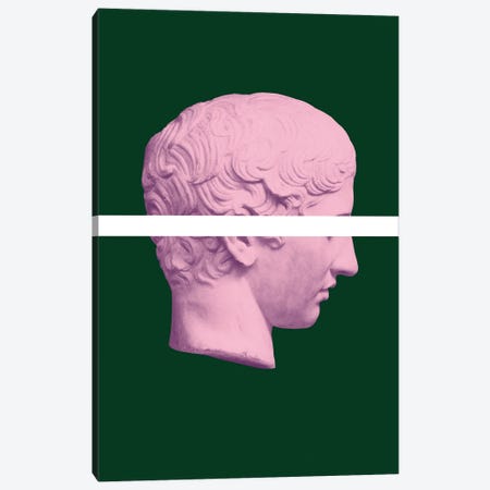 Ancient Greek Head Pink And Green Canvas Print #RAB503} by Grace Digital Art Co Canvas Print