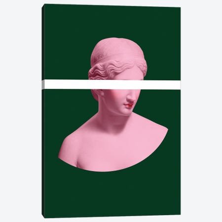 Ancient Greek Woman Pink And Green Canvas Print #RAB504} by Grace Digital Art Co Canvas Artwork