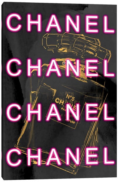 Neon Chanel Canvas Art Print - Grace Digital Art Co