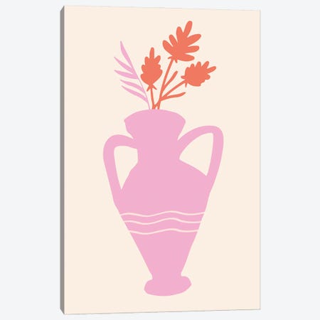 Pink Vase Canvas Print #RAB508} by Ruby and B Art Print