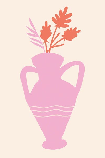 Grace Digital Art Co: Pink Vase by Grace Digital Art Co