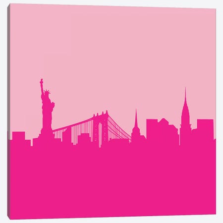 NYC In Pink Canvas Print #RAB50} by Grace Digital Art Co Canvas Print
