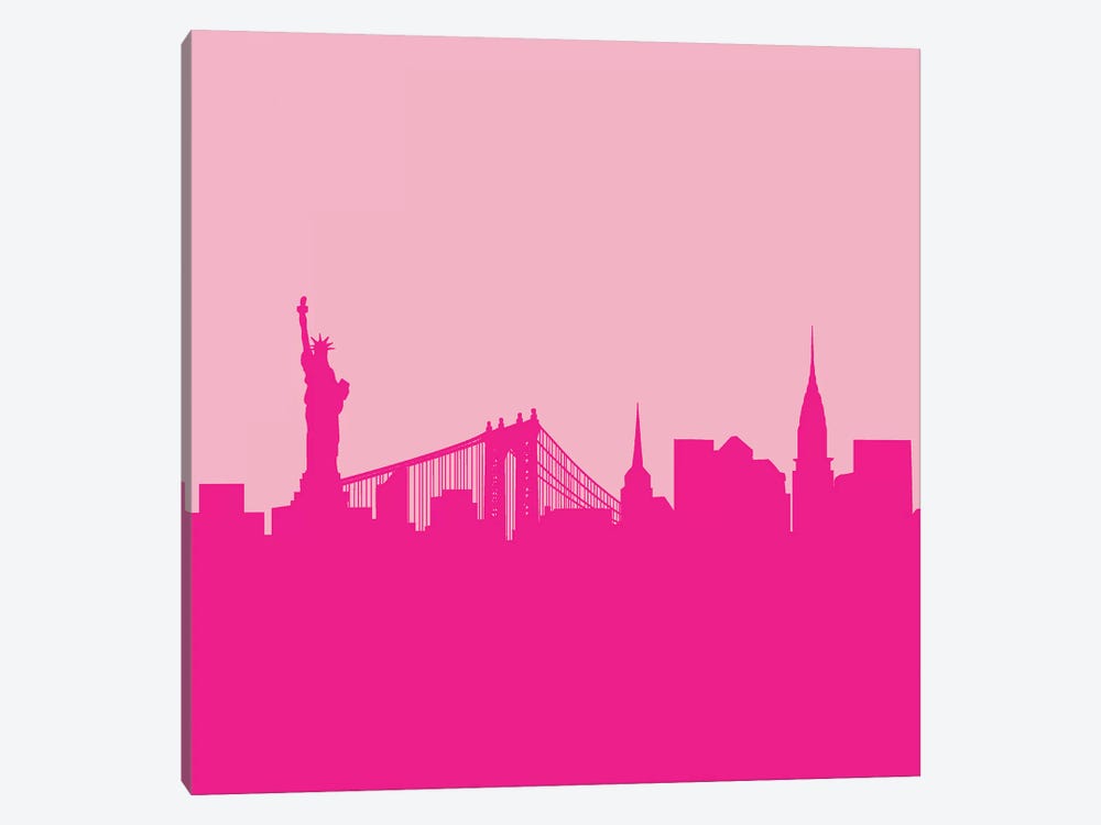 NYC In Pink by Grace Digital Art Co 1-piece Canvas Print