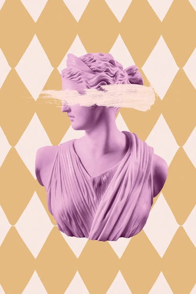 Grace Digital Art Co: Purple And Beige Artemis by Grace Digital Art Co