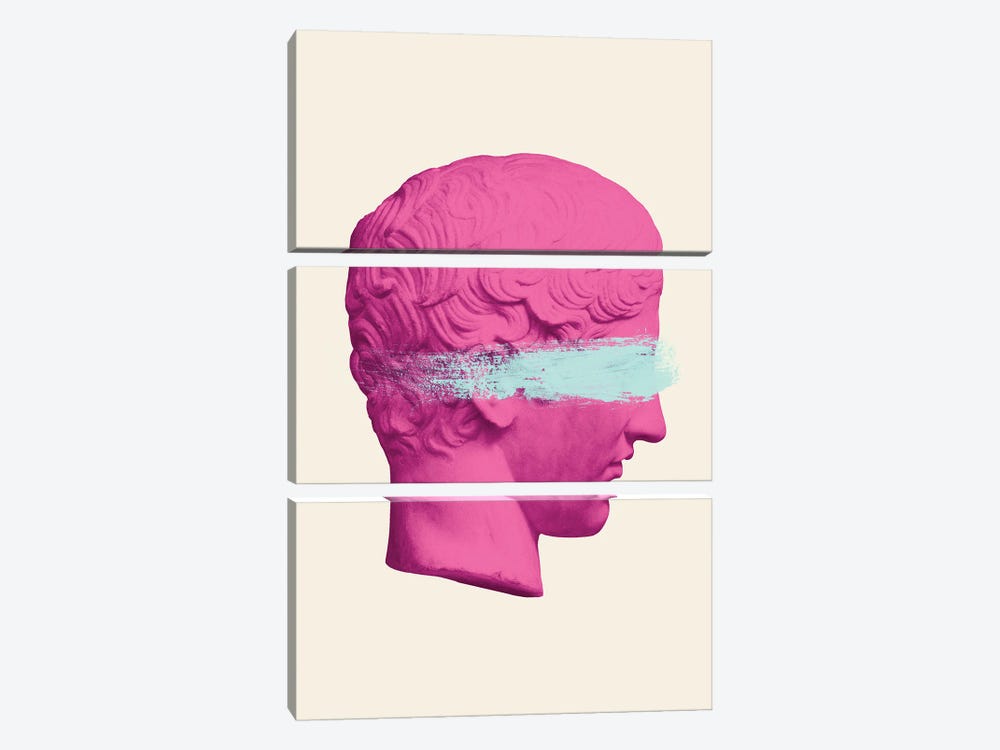 Ancient Man Pink And Blue by Grace Digital Art Co 3-piece Canvas Art Print