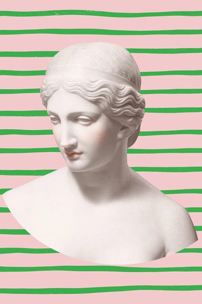 Grace Digital Art Co: Pink And Green Goddess by Grace Digital Art Co