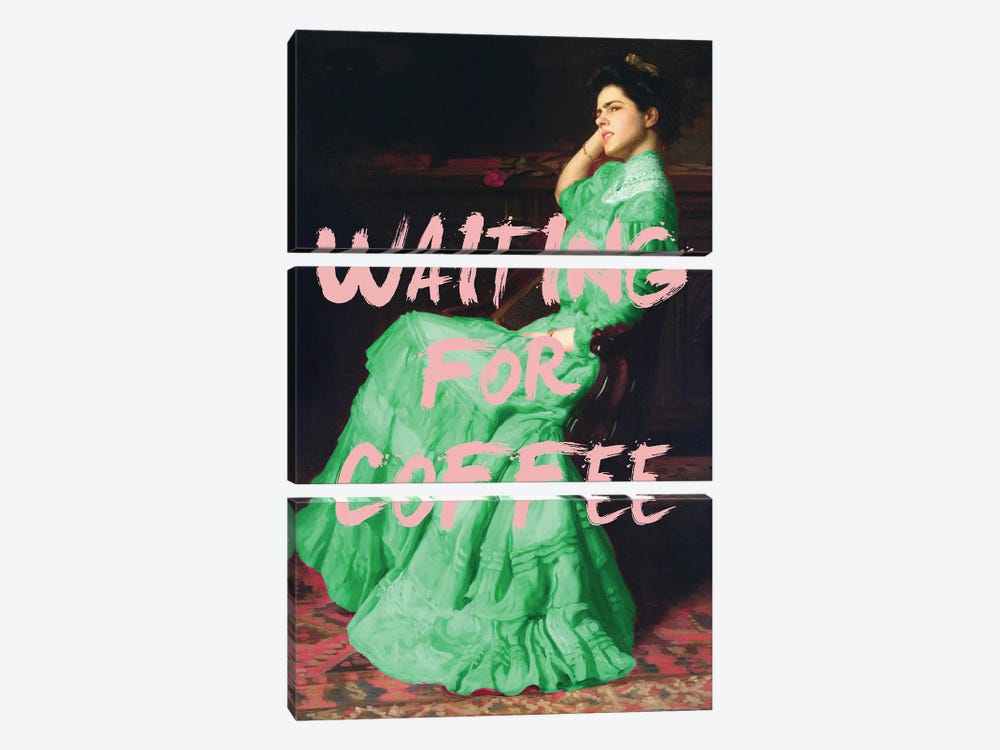Waiting For Coffee III by Grace Digital Art Co 3-piece Canvas Art Print