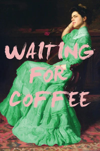 Grace Digital Art Co: Waiting For Coffee III by Grace Digital Art Co