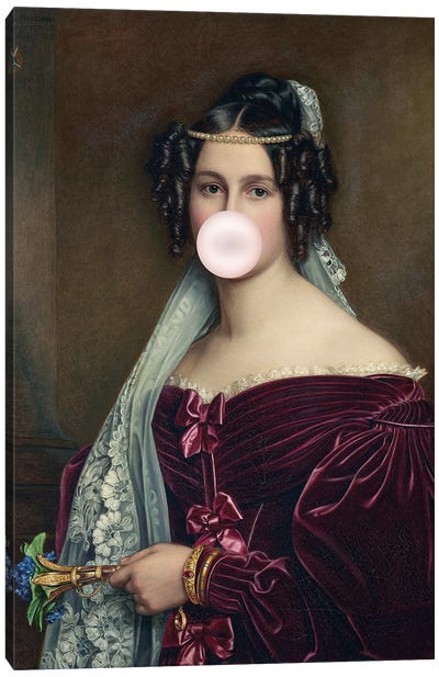 Bubble Gum Altered Art Canvas Art Print - Grace Digital Art Co